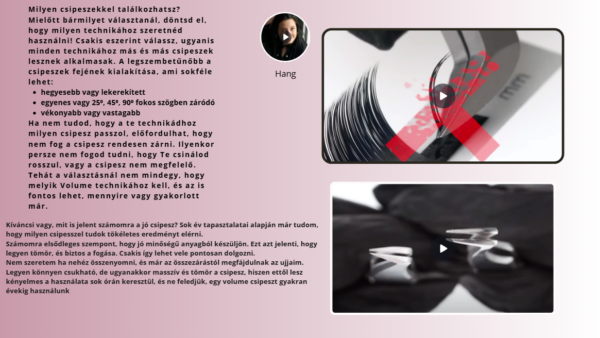 1-2D Műszempilla  Online  alapképzés