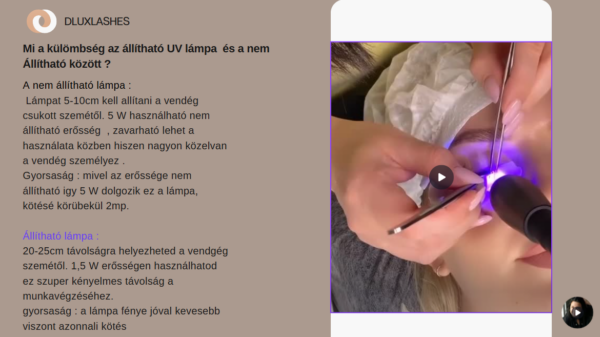 UV LED Szempillaépítő online mesterkurzus